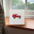 Red Land Rover Greeting Card