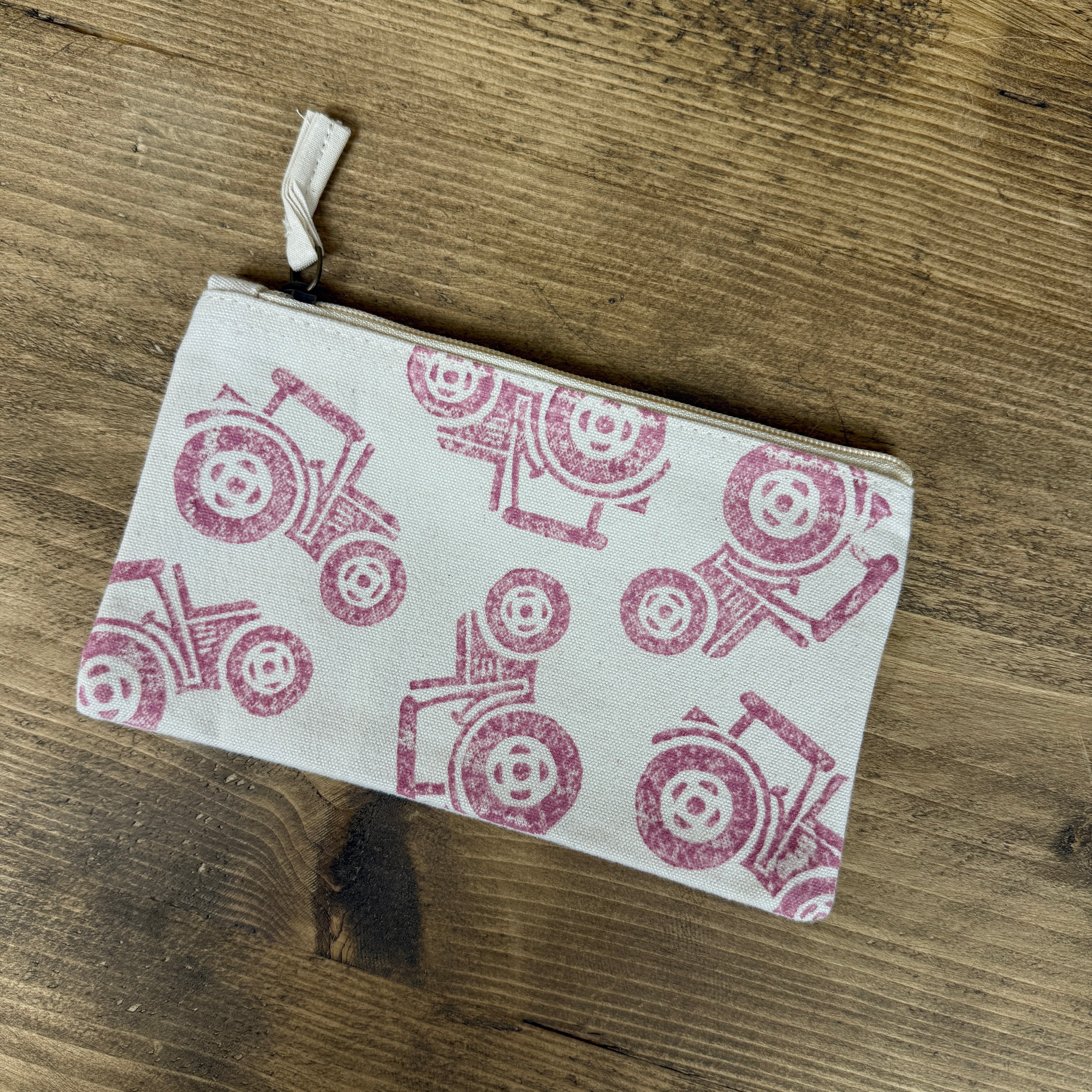 Random Pink Tractor Small Pouch