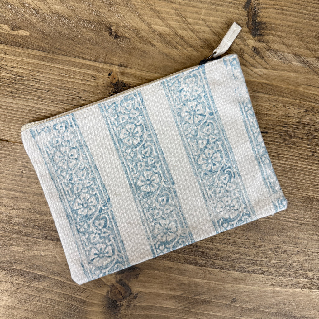 Navy and Sage Vines Land Rover Medium Pouch