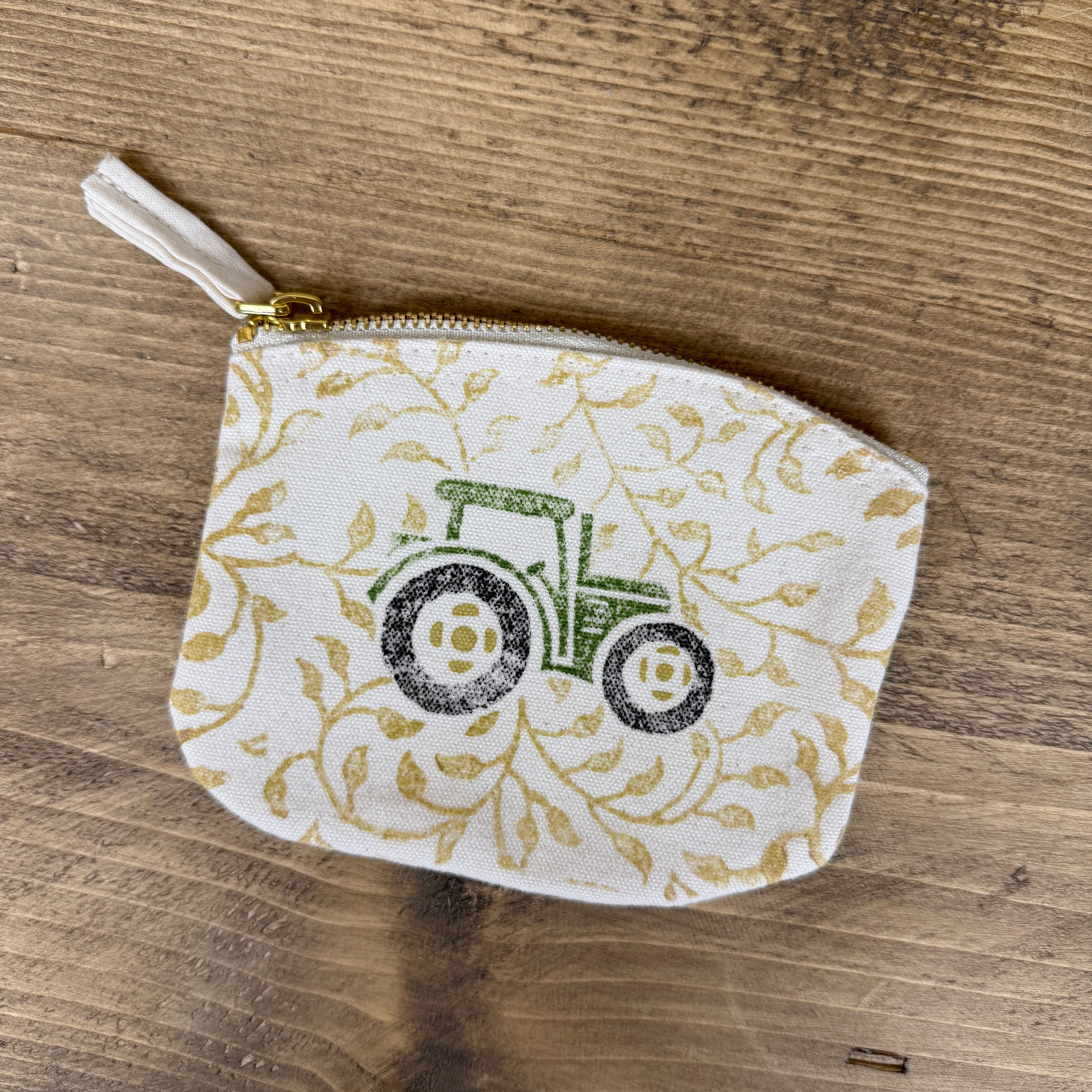 Yellow and Green Vines Tractor Coin Purse