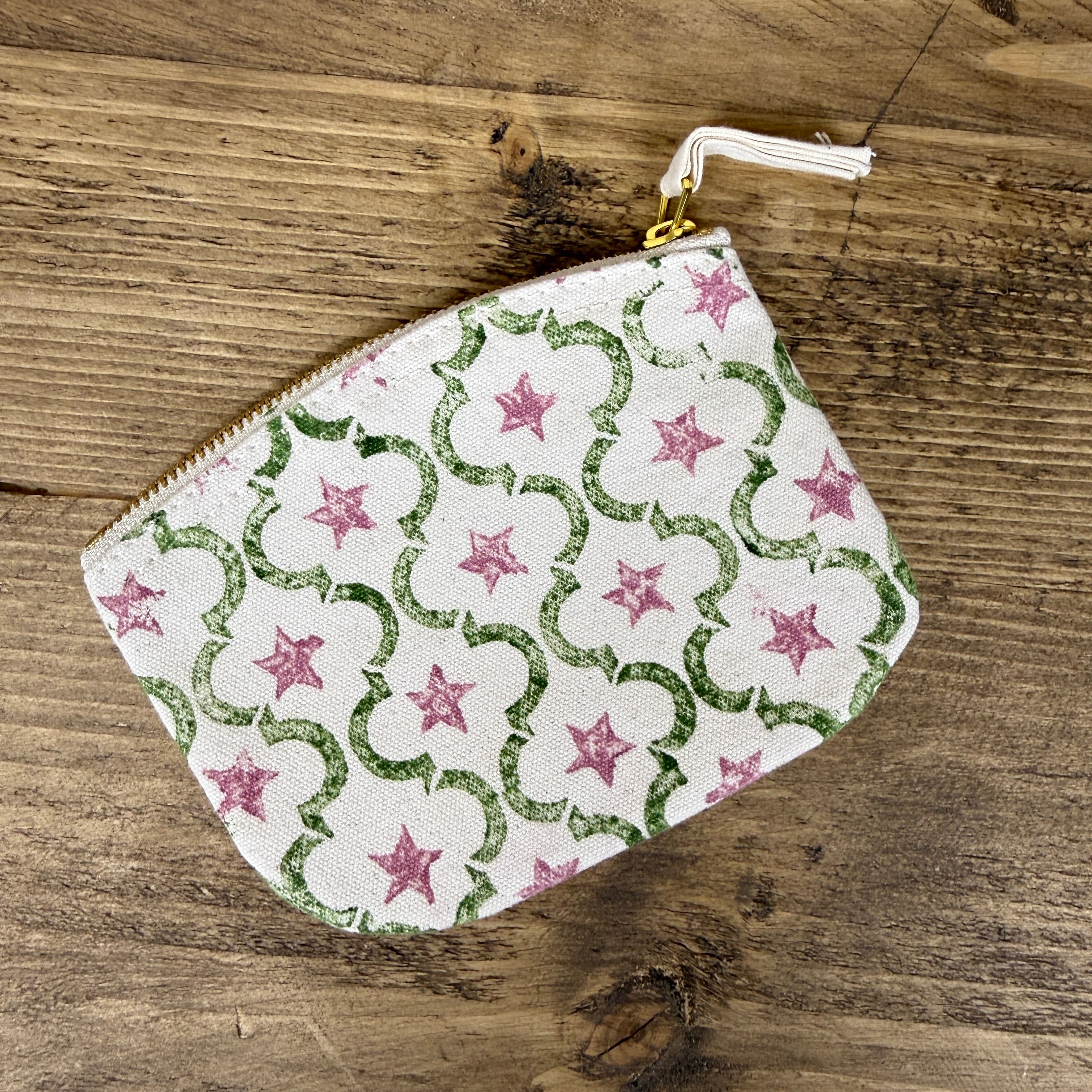 Rose and Green Striped Land Rover Coin Purse