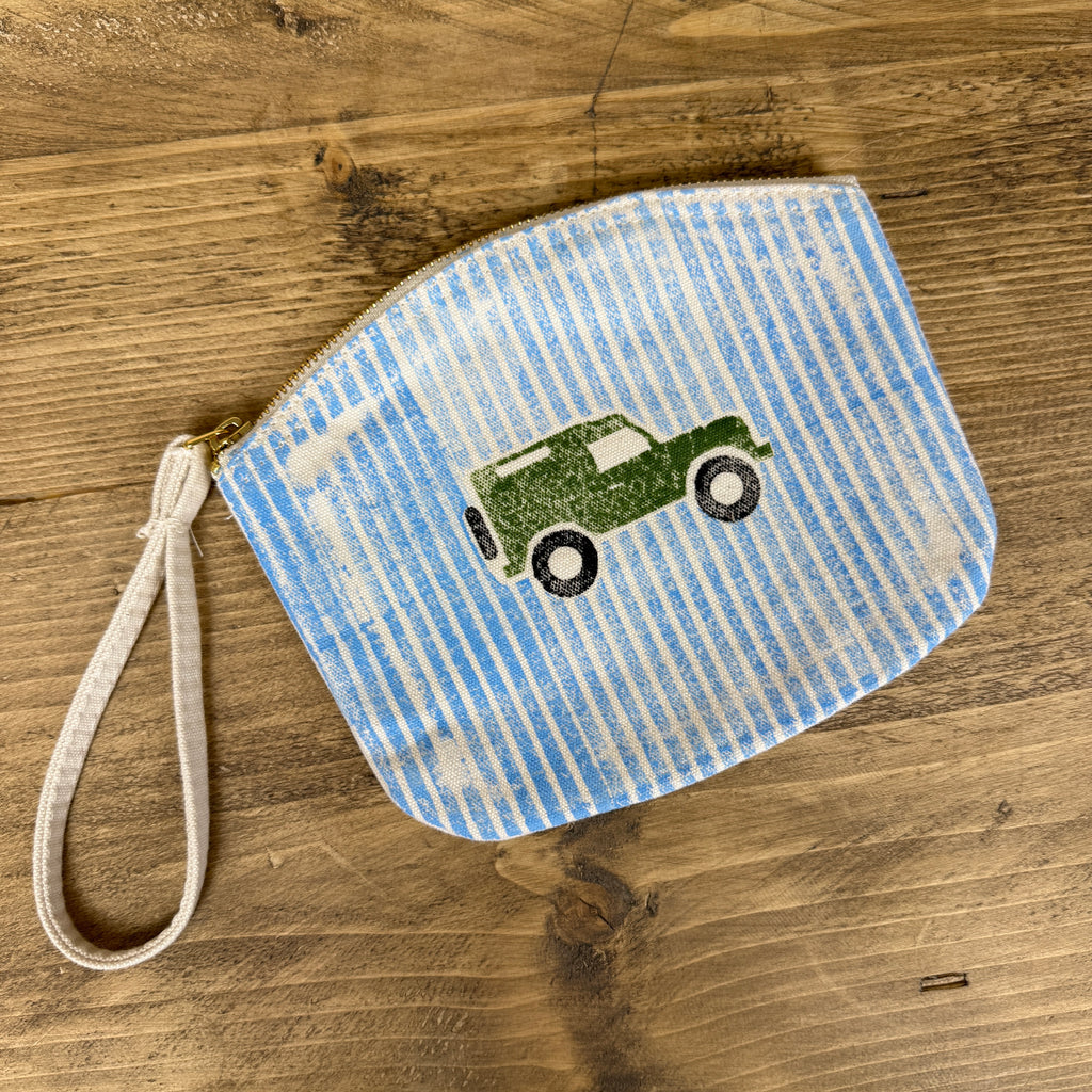 Blue and Green Striped Land Rover Small Clutch Bag