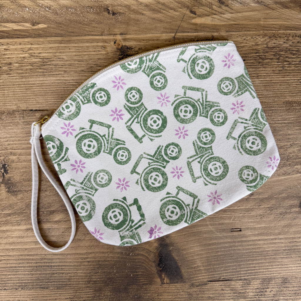 Green Random Tractor Large Clutch Bag
