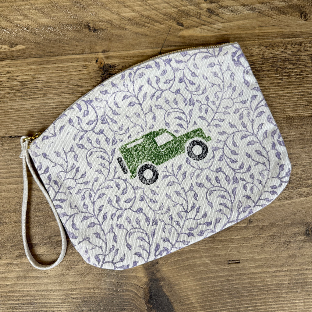 Green and Lilac Vines Land Rover Large Clutch Bag