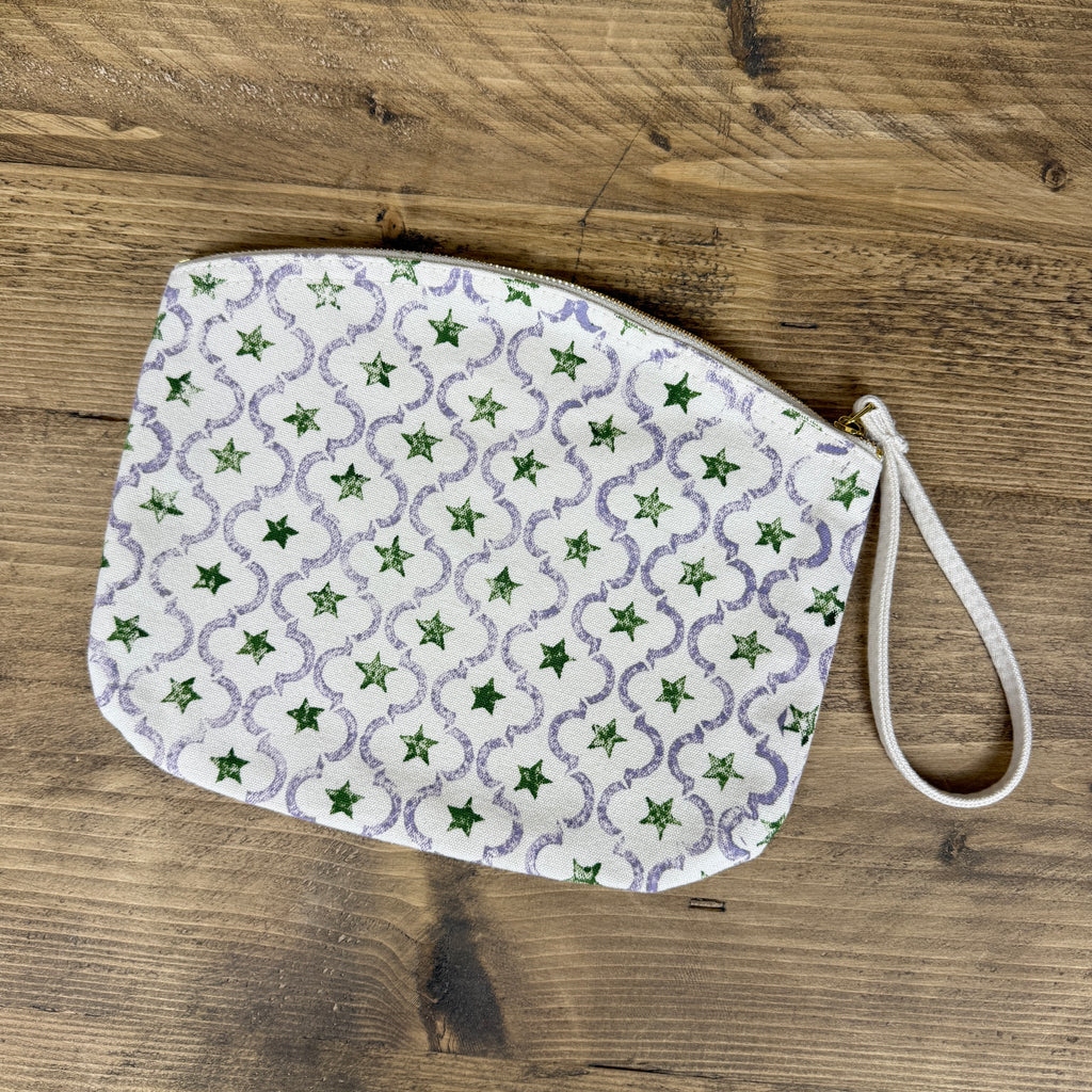 Green and Lilac Vines Land Rover Large Clutch Bag