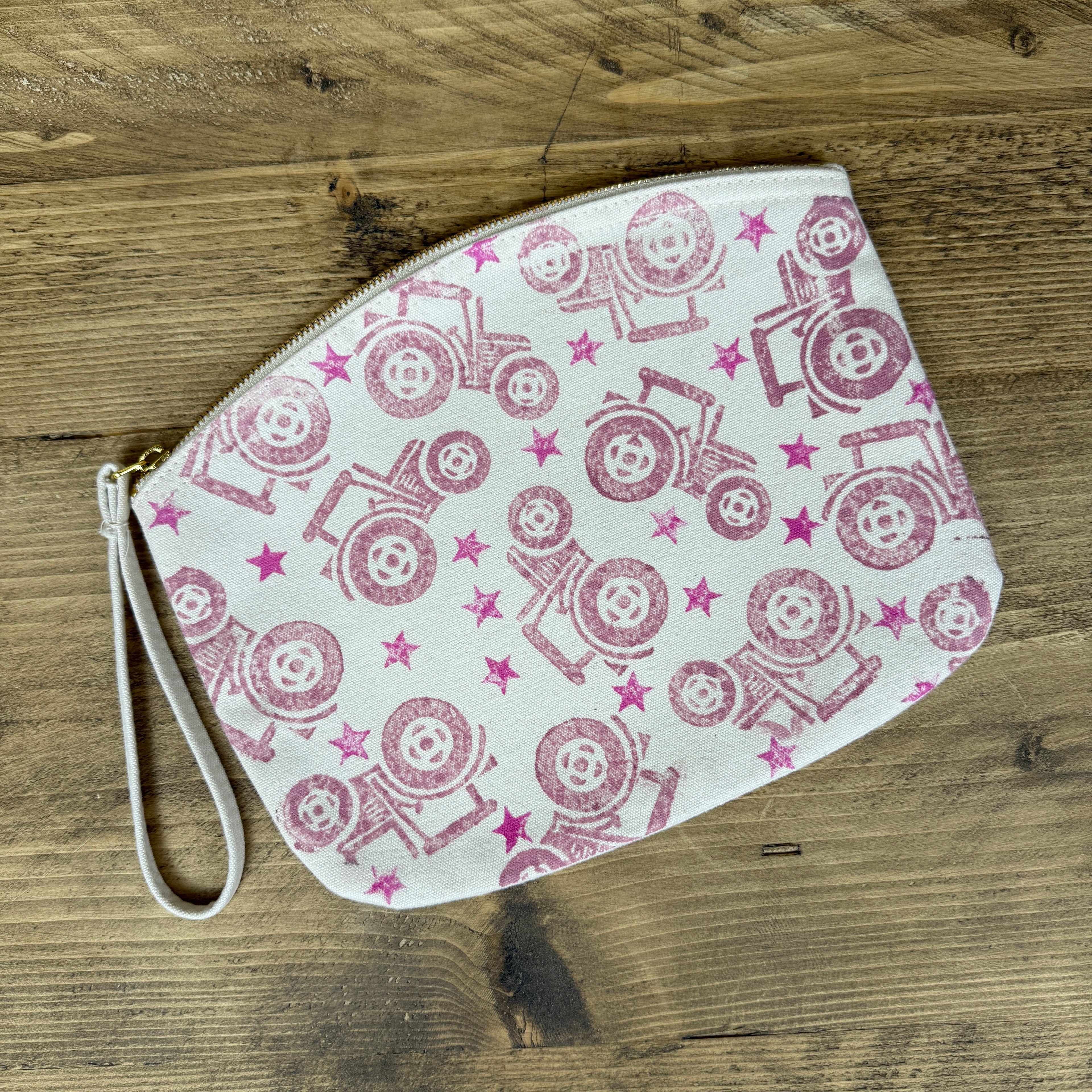 Rose Random Tractors Large Clutch Bag
