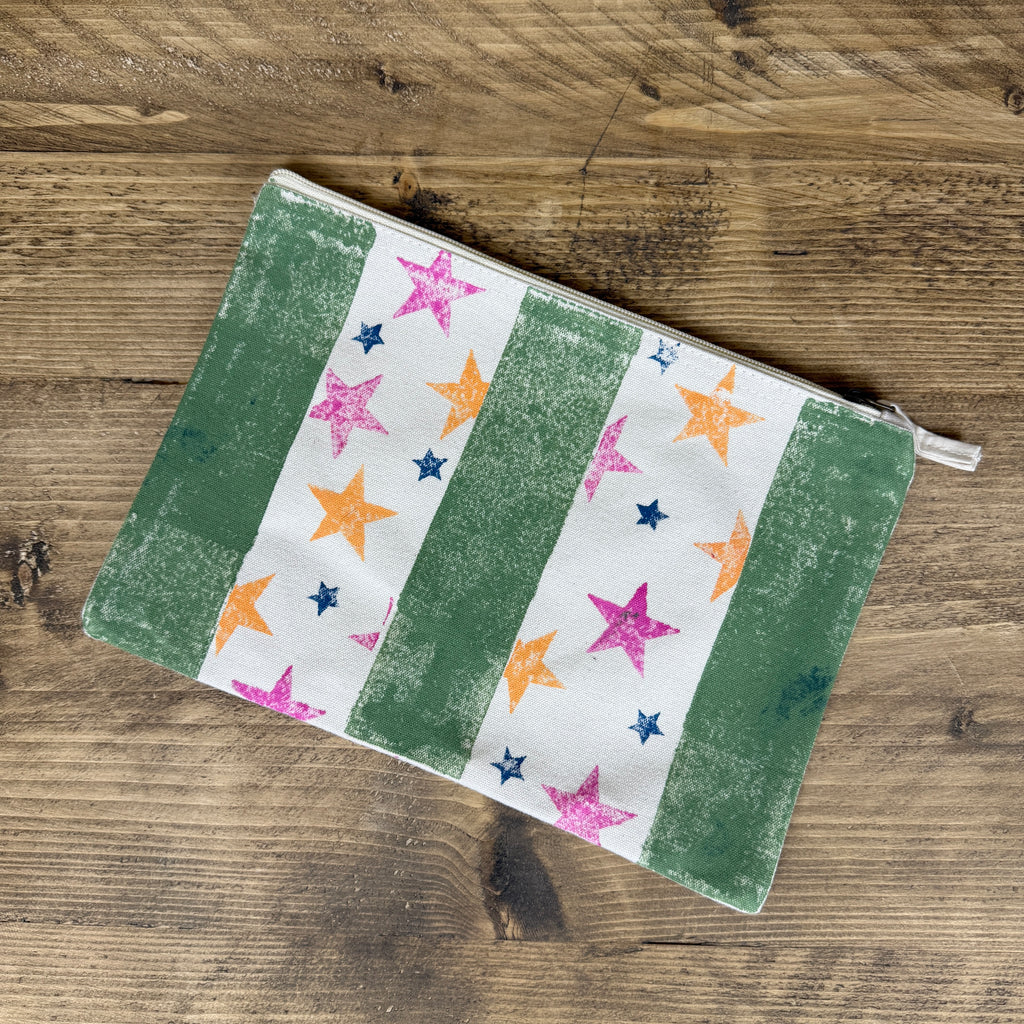 Pink and Orange Random Tractors Large Pouch