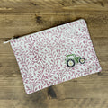 Green and Rose Vines Tractor Large Pouch