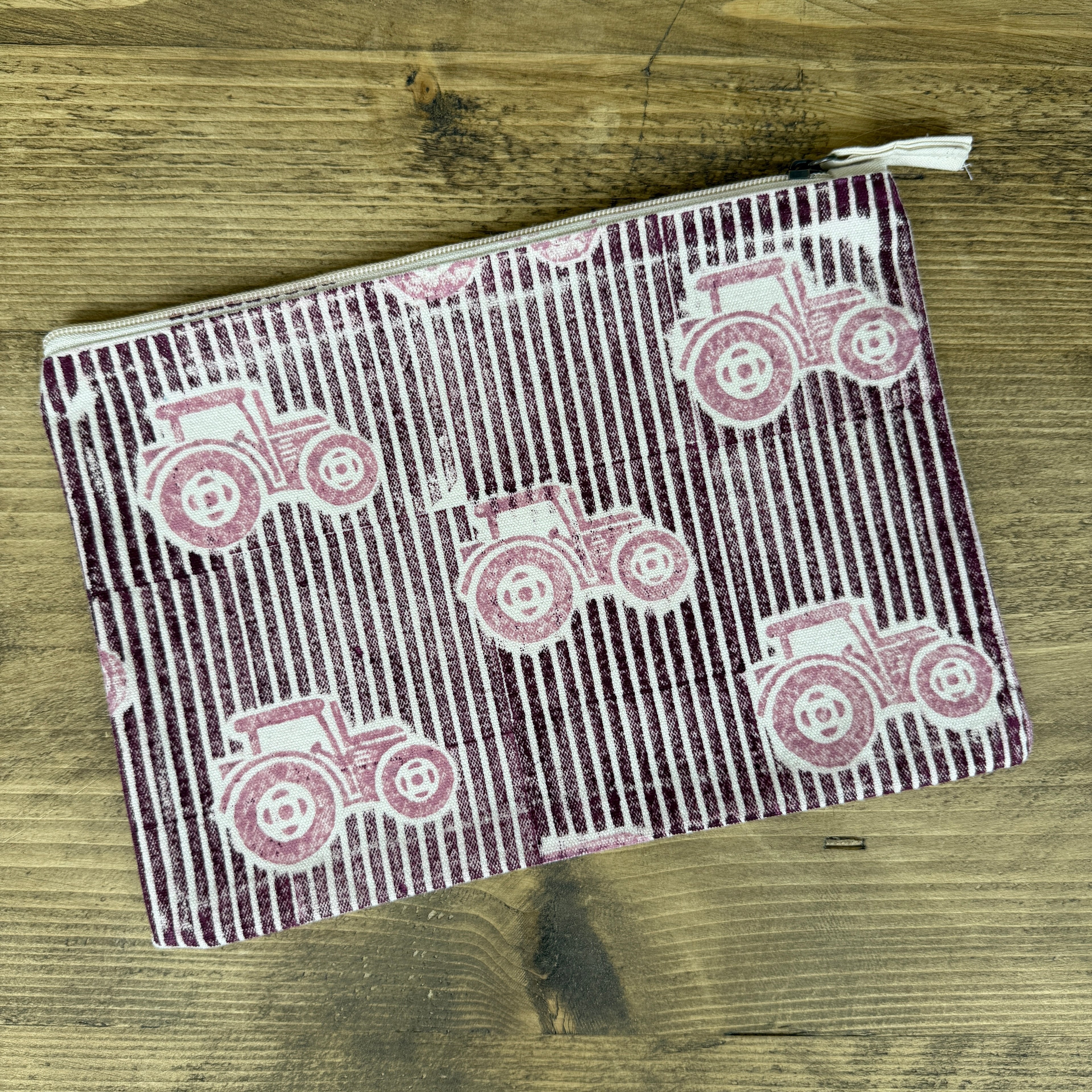 Stripey Tractor Large Pouch