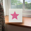Bright Pink Star Greeting Card