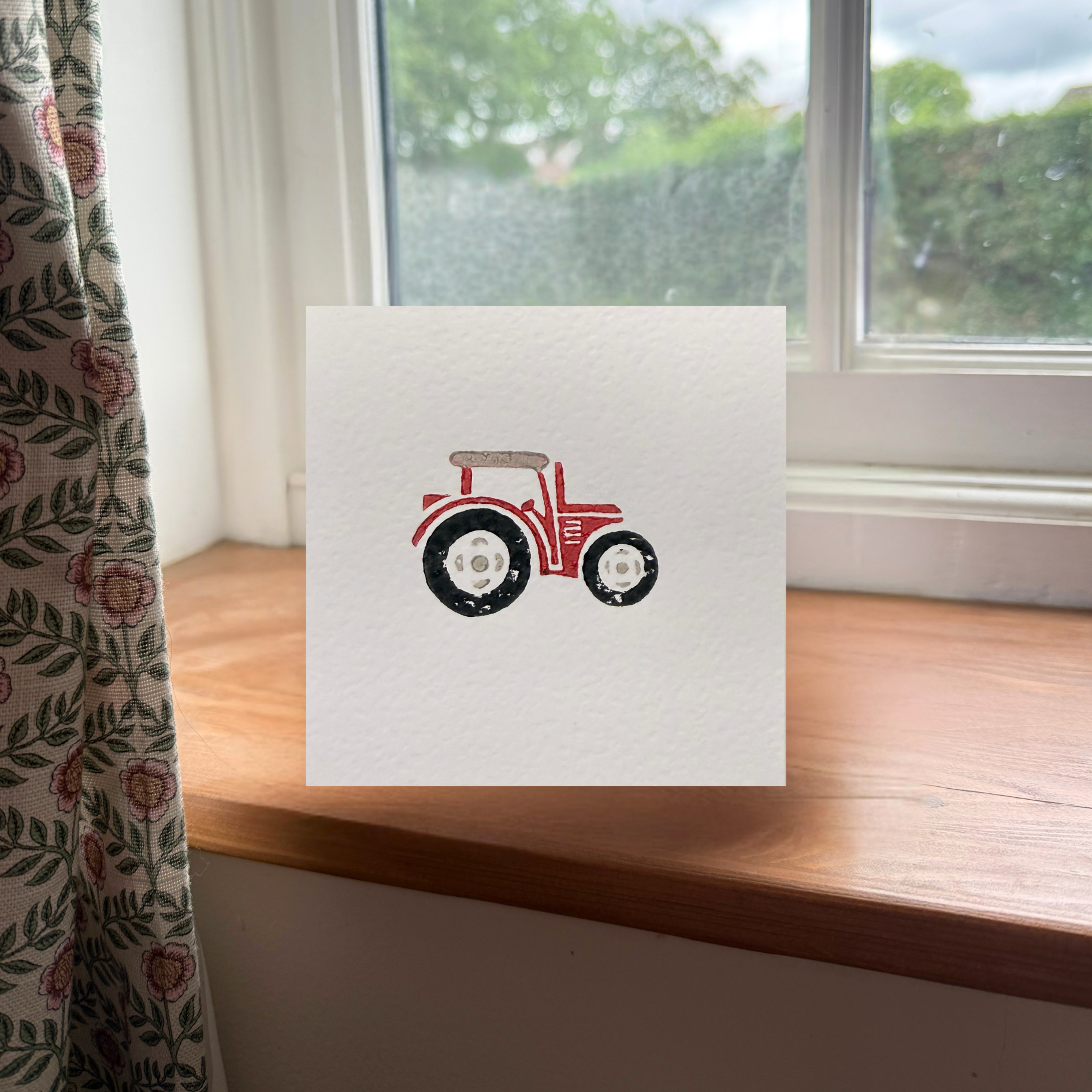 Red Tractor Greeting Card