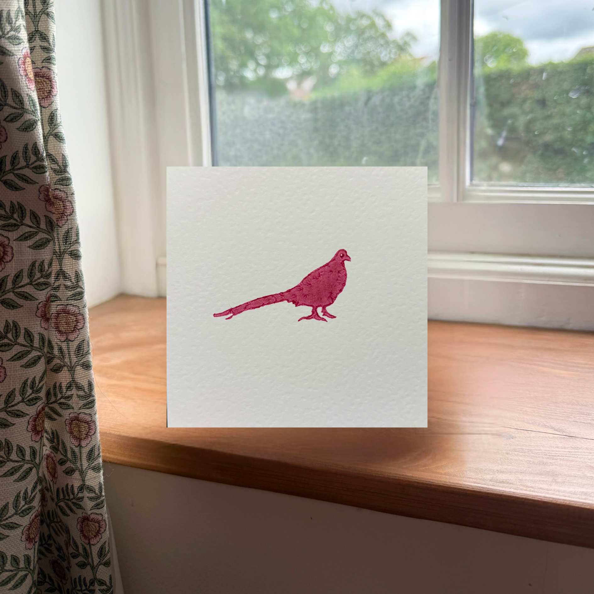 Raspberry Pheasant Greeting Card
