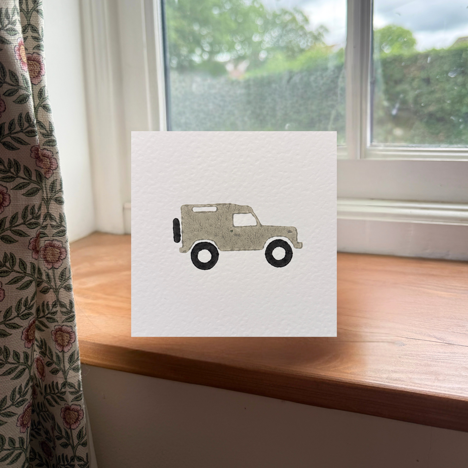Linen Land Rover Greeting Card