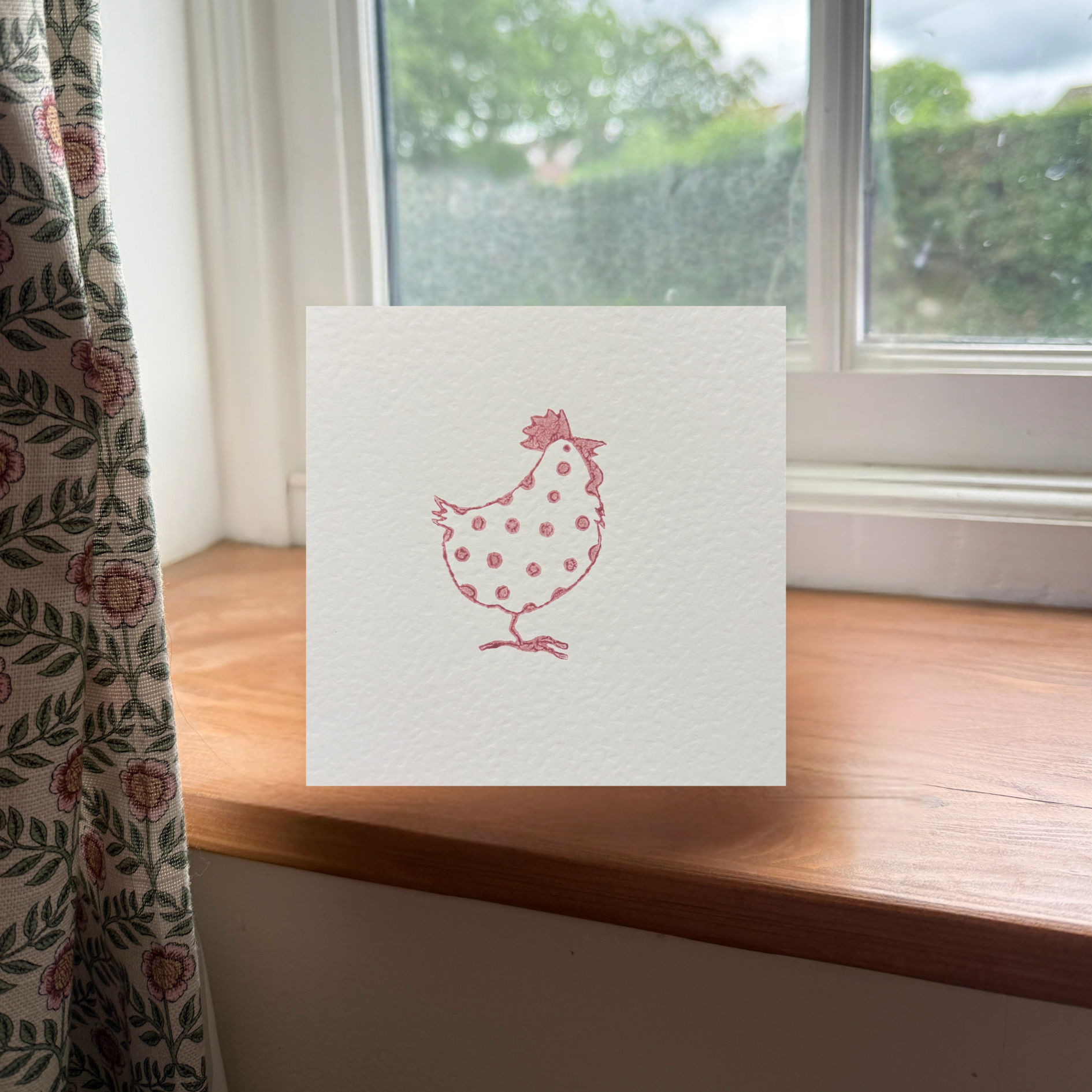 Baby Pink Cockerel Greeting Card