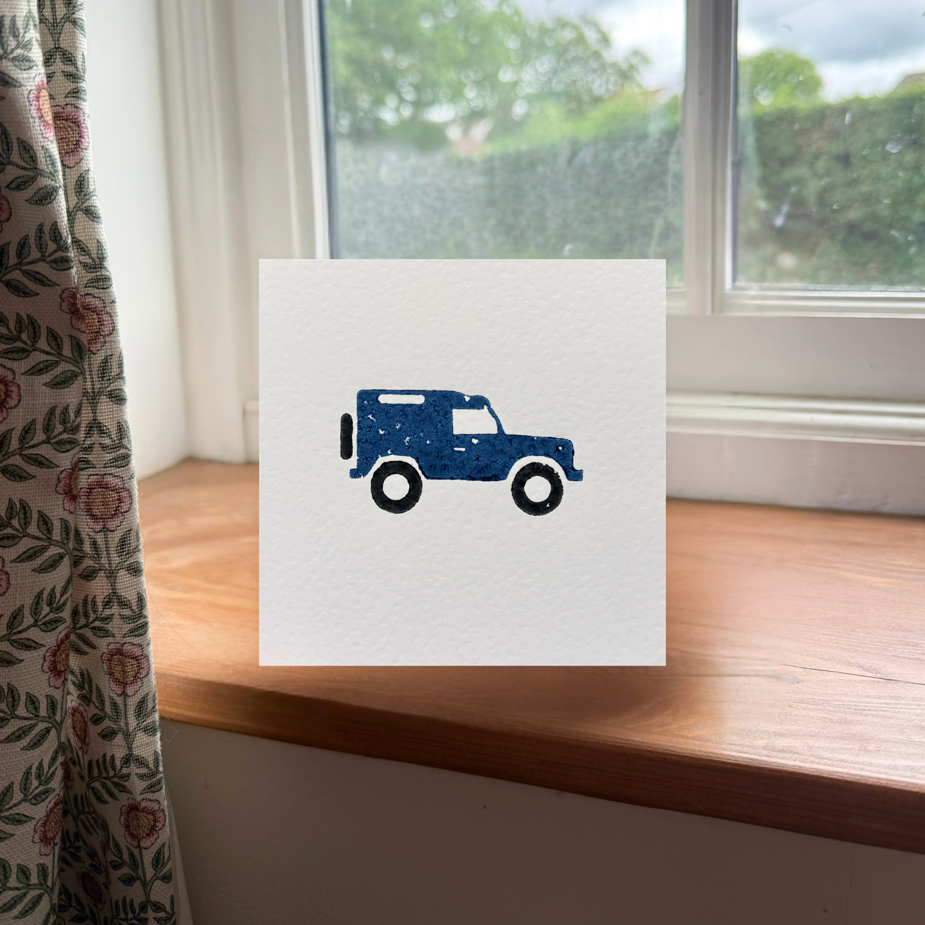 Navy Land Rover Greeting Card