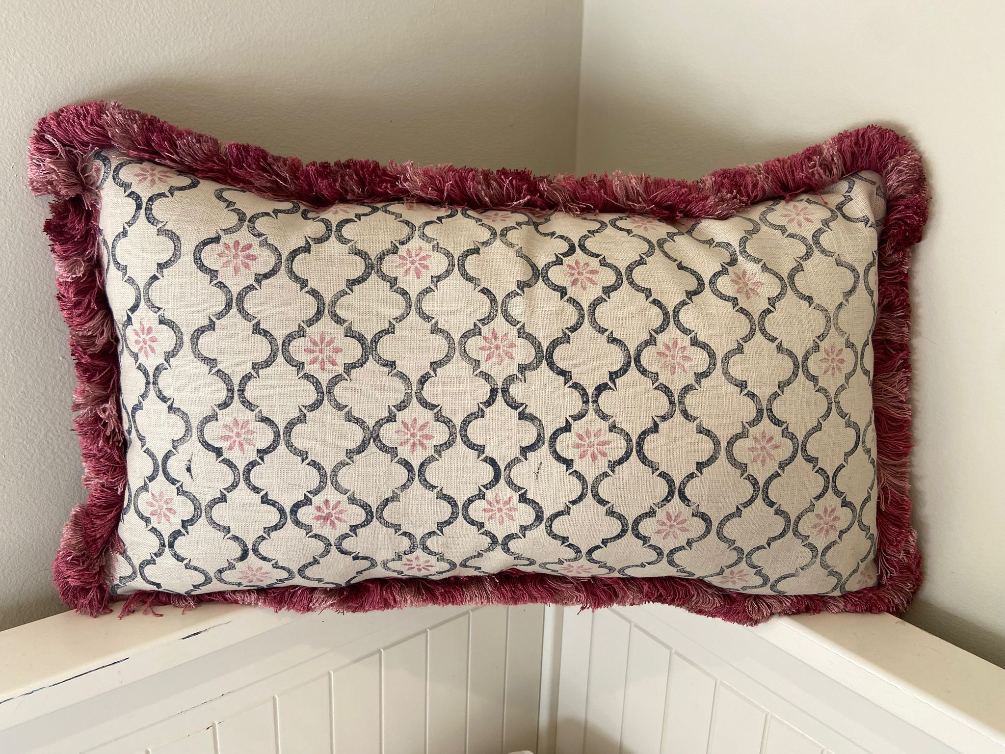 The Classic Pheasant - Navy and Pink Cushion