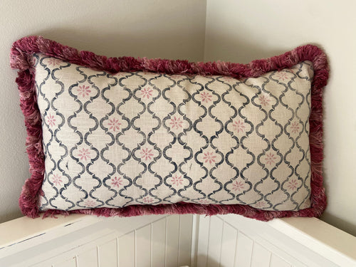 The Classic Pheasant - Navy and Pink Cushion